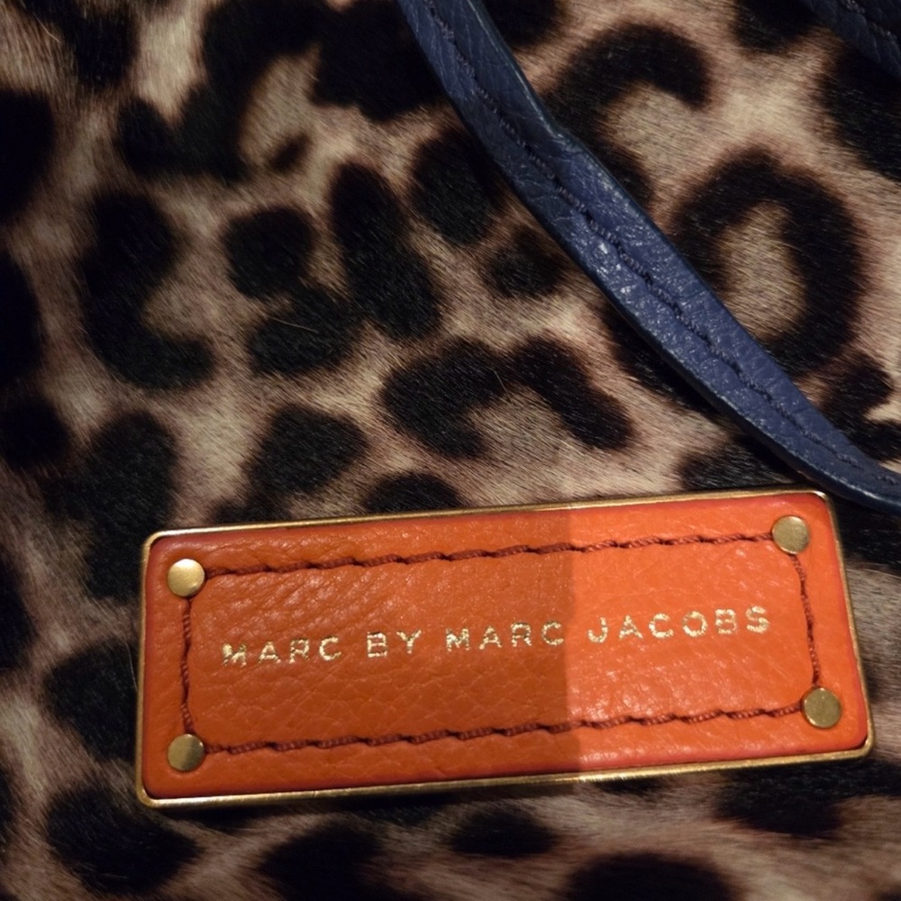 Marc By Marc Jacobs Leopard Print Tote with Blue Accents - Picture 3 of 10
